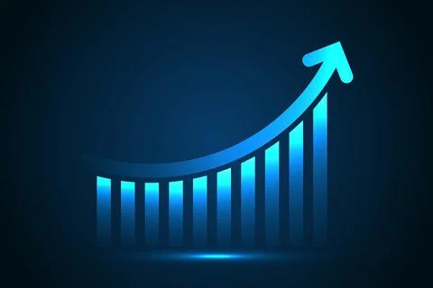 Modern Analytics Growth Graph for Finance and Marketing Stockillustratie