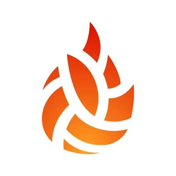 Modern and Abstract Fire Logo Template. Simple Flame Symbol Stock Illustration