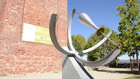 Modern and Ancient Sun Dial, real time Stock Footage 80947158