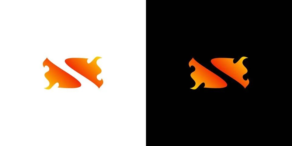 Modern and burning initial S letter fire logo design Иллюстрация