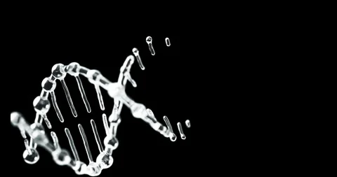 Modern and Clean 3D Genetic Spiral Animation with Luminous White Highlights for Stock Footage 319828090
