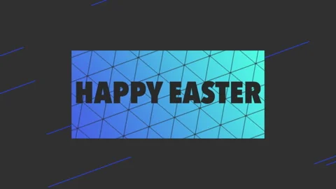 Modern and colorful geometric pattern with Happy Easter text in zigzag Stock Footage 260917454