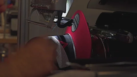 Modern And Complex Sewing Machines That Are Assisted By The Computer Stock Footage 237987570