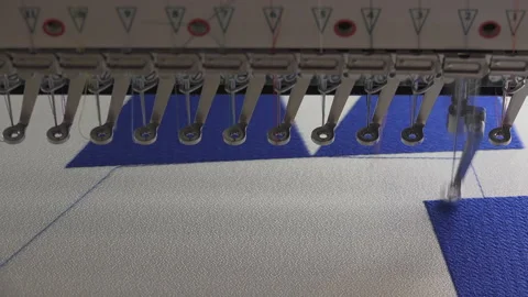 Modern And Complex Sewing Machines That Are Assisted By The Computer Stock Footage 237988262
