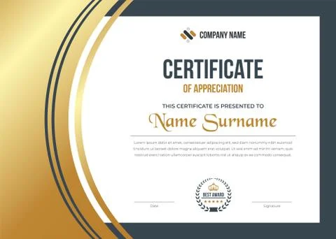 This is modern and creative certificate design for all types company. Stock Illustration