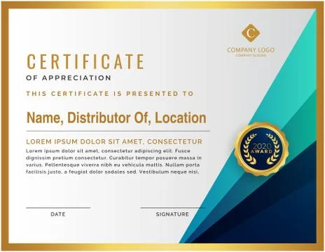 This is modern and creative certificate design for all types company. Stock Illustration