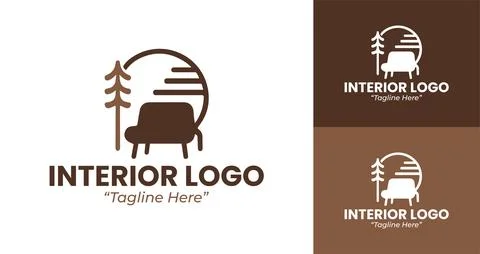 Modern and Creative Interior Logo Design Illustrazione stock