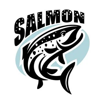 Modern and creative salmon fish logo Stock Illustration