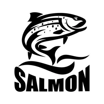 Modern and creative salmon fish logo Stock Illustration