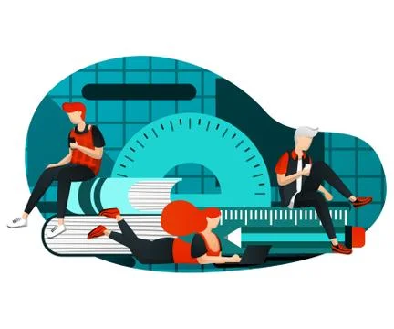 Modern and Distance Learning. Vector flat illustration of concepts Stock Illustration