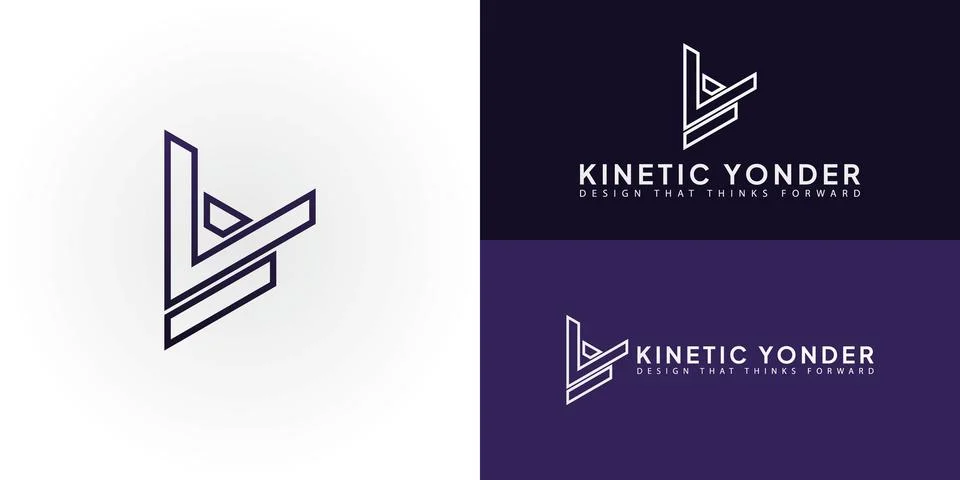 The modern and dynamic emblem, featuring the stylized initials KY Stock Illustration