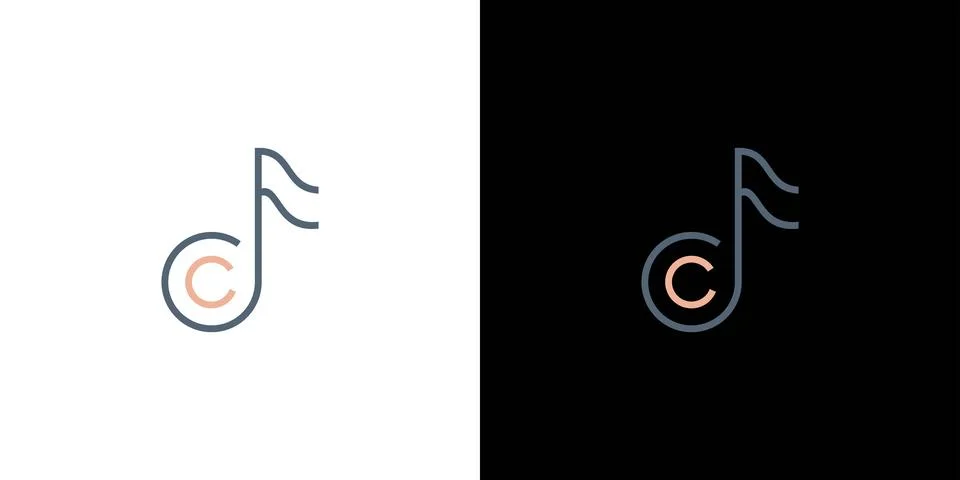 Modern and elegant C initials music logo design 4 Stock Illustration