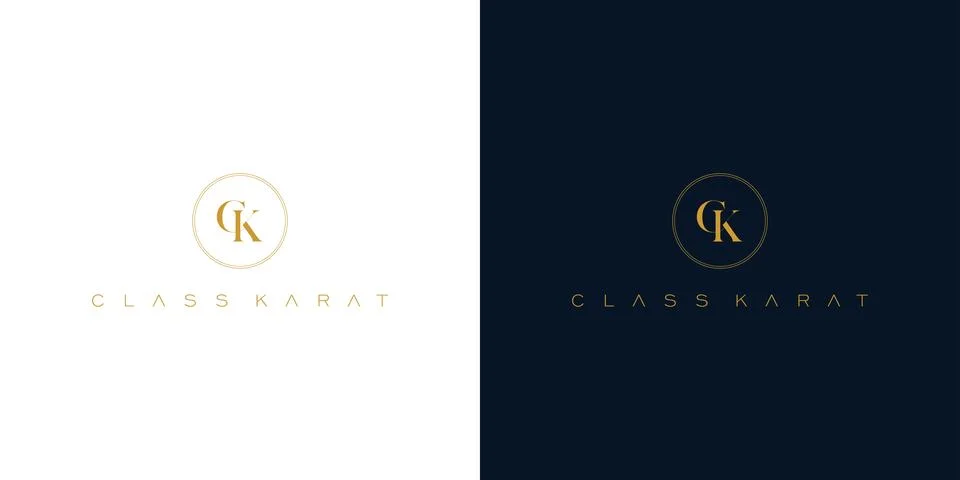 Modern and elegant CK initials logo design 3 Stock Illustration