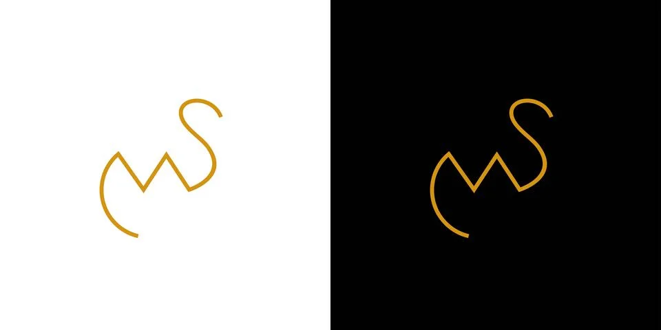 Modern and elegant MS initials logo design. Stock Illustration