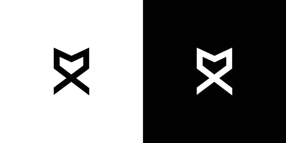 Modern and elegant MX initials logo design Stock Illustration