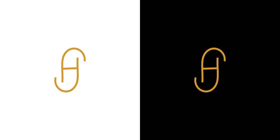 Modern and elegant SH initials logo design 2 Stock Illustration