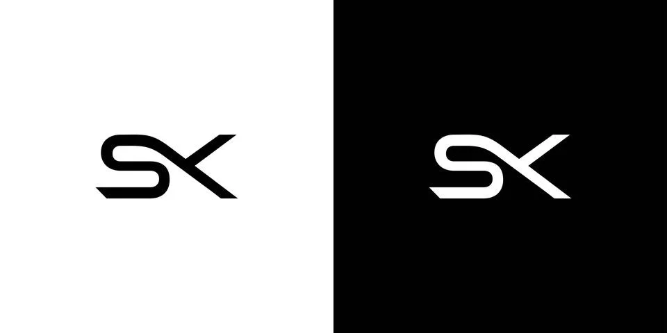 Modern and elegant SK initials logo design Stock Illustration