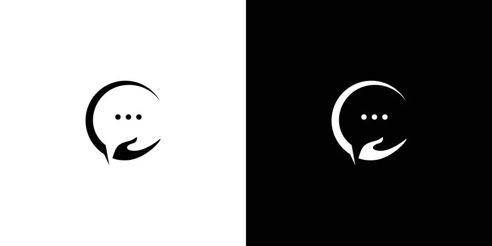 Modern and elegant touch message logo illustration design Stock Illustration