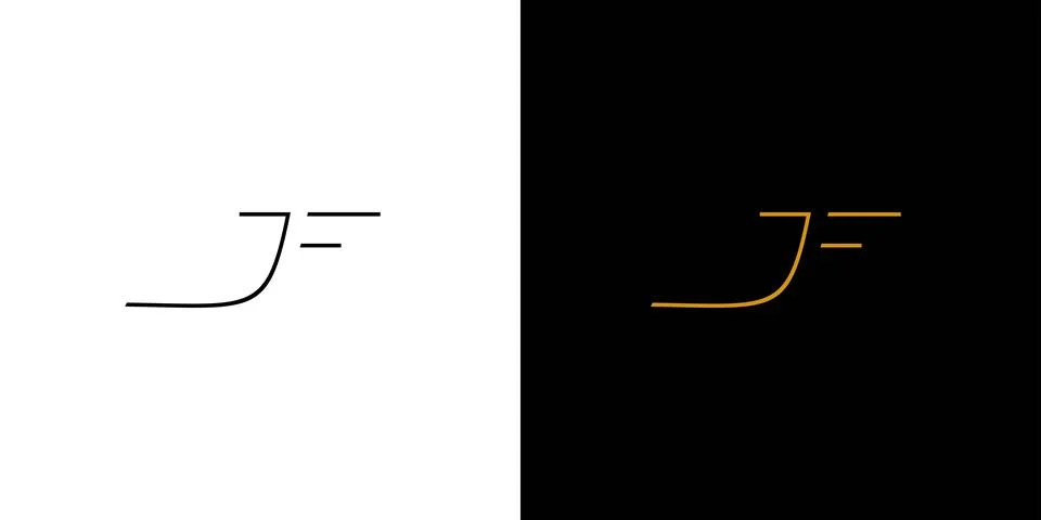 Modern and luxury JF initials logo design. Stock Illustration