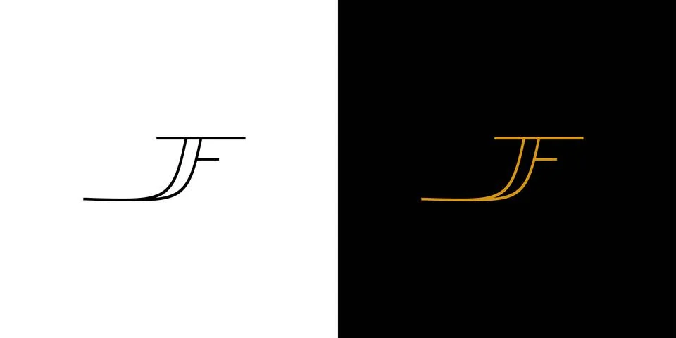 Modern and luxury JF initials logo design 2 Stock Illustration