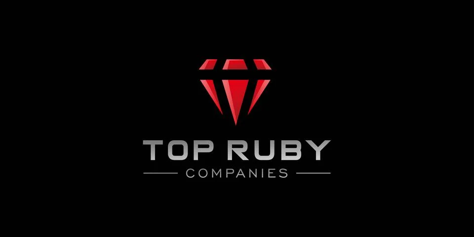 Modern and luxury Ruby logo design 2 Illustrazione stock