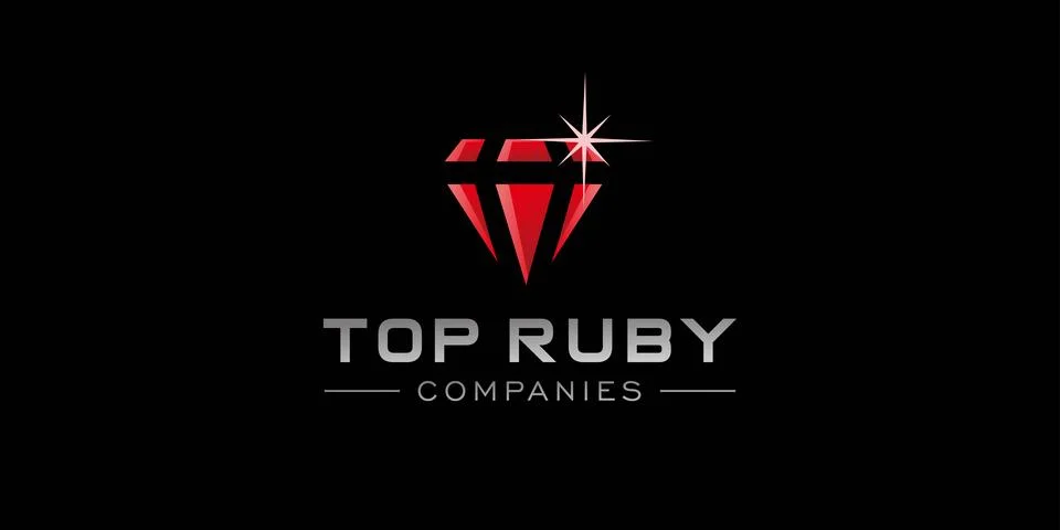 Modern and luxury Ruby logo design Illustrazione stock