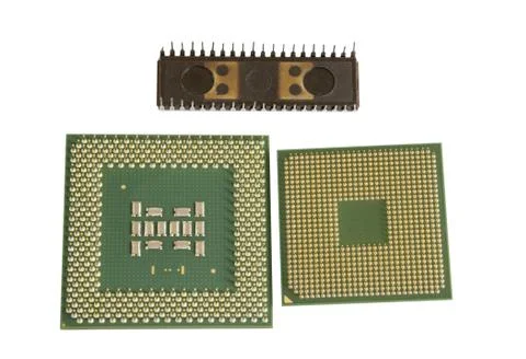 Modern and old CPU Stock Photos