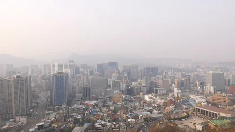 Modern and old Korean architecture, Seoul Stock Footage 103848035