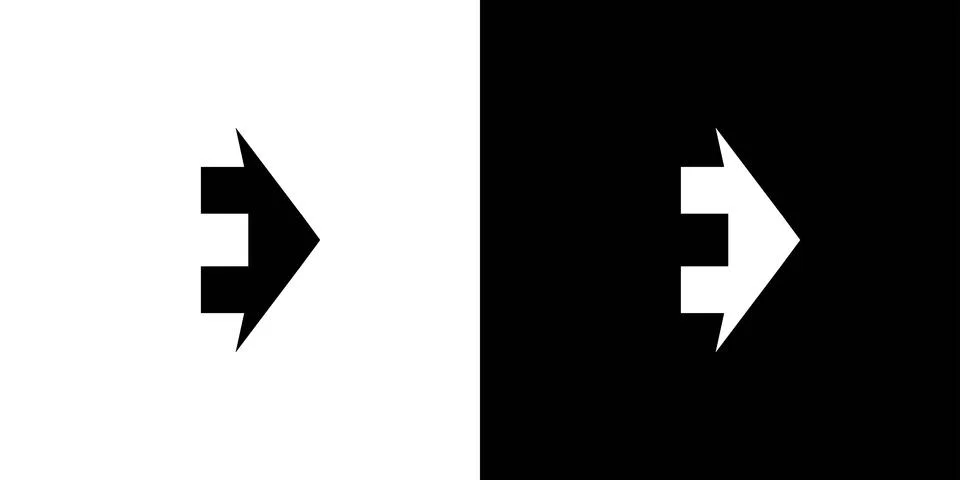 Modern and powerful Letter E and move symbol combination logo design Stock Illustration