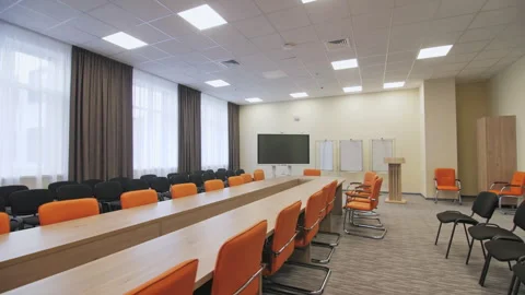 Modern and practical conference room in learning centre 스톡 동영상 246472698