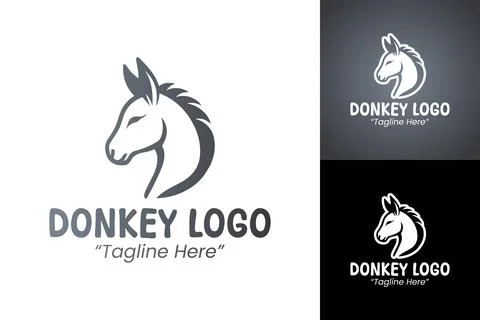 Modern and Professional Donkey Logo for Branding and Business Stock Illustration