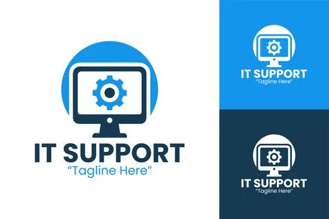 Modern and Professional IT Support Logo 스톡 일러스트