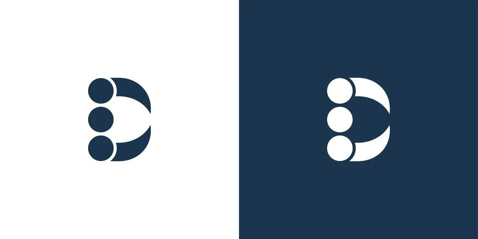 Modern and professional three circle initial letter D logo design 3 Stock Illustration