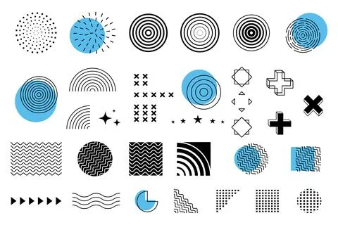 Modern and simple abstract geometric shapes and line Stock Illustration
