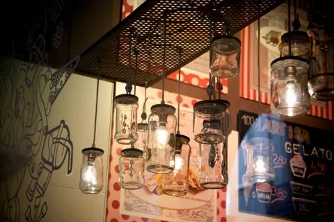 Modern and simple cafe interior Stock Photos