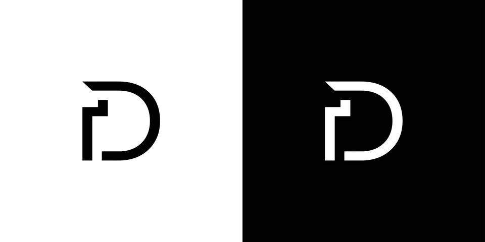 Modern and Simple D logo design Stock Illustration