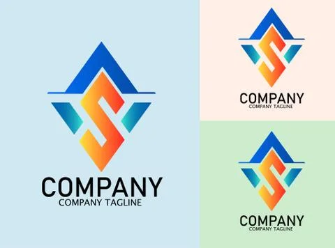 Modern and simple logo design with letter S, Icon and Symbol, logo design vec Stock Illustration