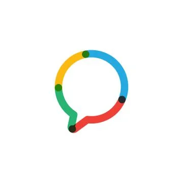 Modern and simple multicolor logo design for bubble chat. Stock vector Illustrazione stock