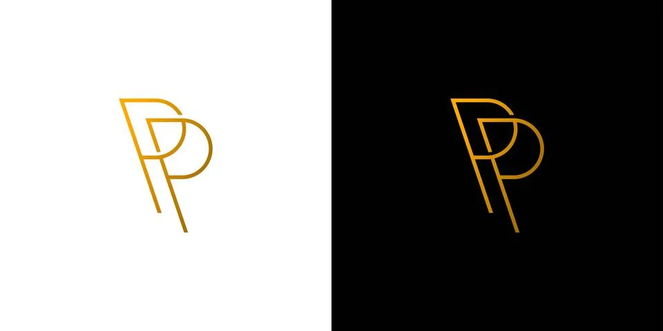 Modern and simple PP initials logo design Stock Illustration