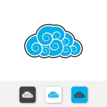 Modern and Simple Style cloud logo Stock Illustration