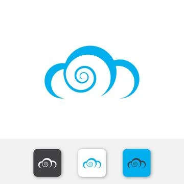 Modern and Simple Style cloud logo Illustrazione stock