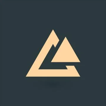 Modern and Simple Two Triangle logo template. Business identity tech element. Stock Illustration