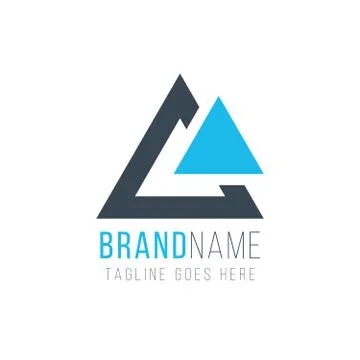 Modern and Simple Two Triangle logo template. Business identity tech element. イラスト素材