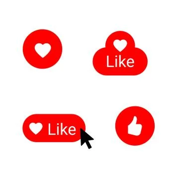 Modern and sleek like button design, with an engaging 'liked' state. Stock Illustration