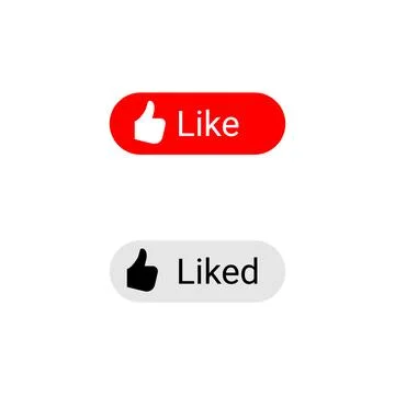 Modern and sleek like button design, with an engaging 'liked' state. Stock Illustration