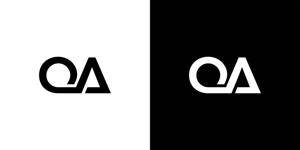 Modern and strong QA logo design Stock Illustration