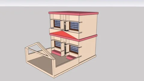 Modern and style duplex building Video stock 342932258