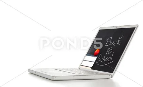 Modern and stylish laptop on a table Stock Illustration