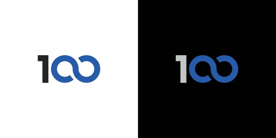Modern and unique 100 infinity logo Stock Illustration