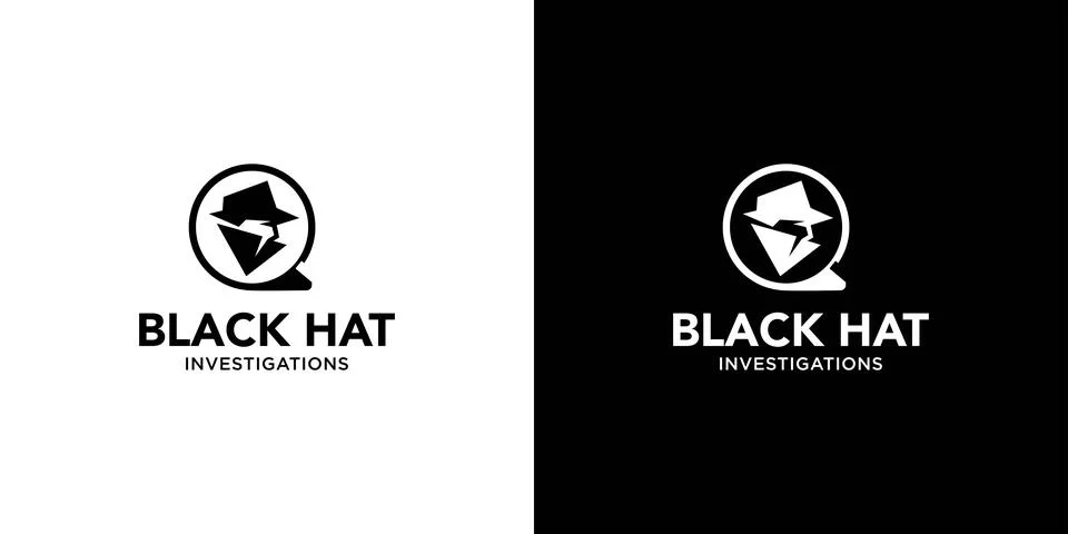 Modern and unique black hat detective illustration logo design 6 Stock Illustration